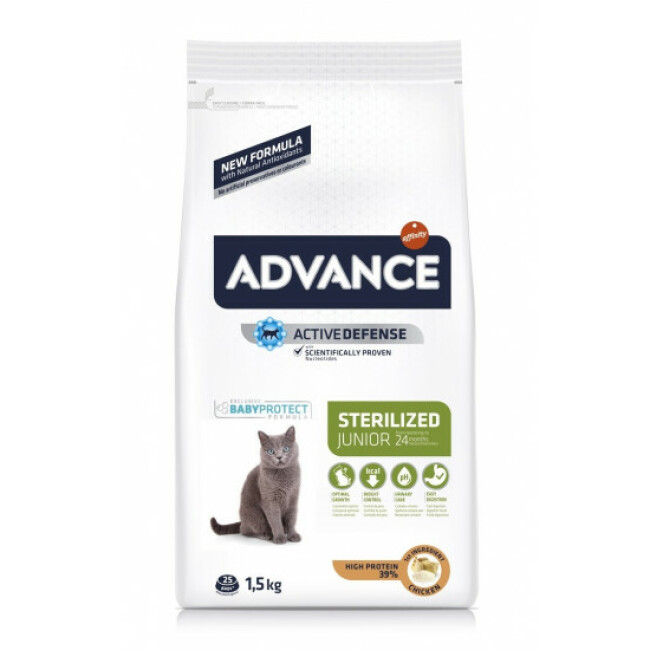 Croquettes Au Poulet En Sac De 1 5 Kg Young Sterilised Advance Pour Chat